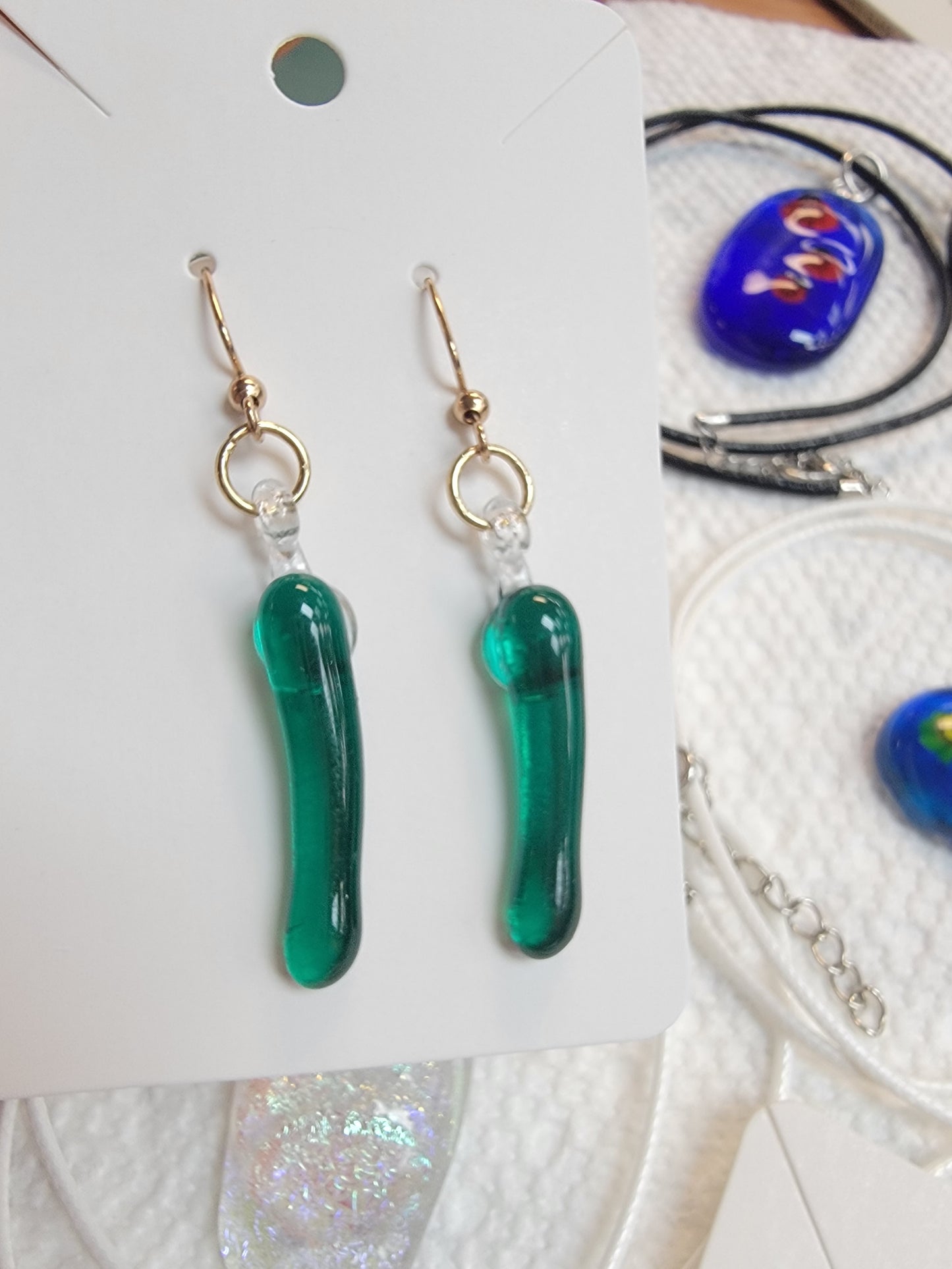 Earrings, Fused Glass