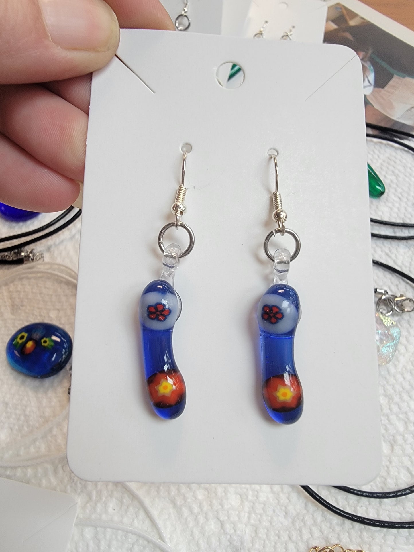 Earrings, Fused Glass