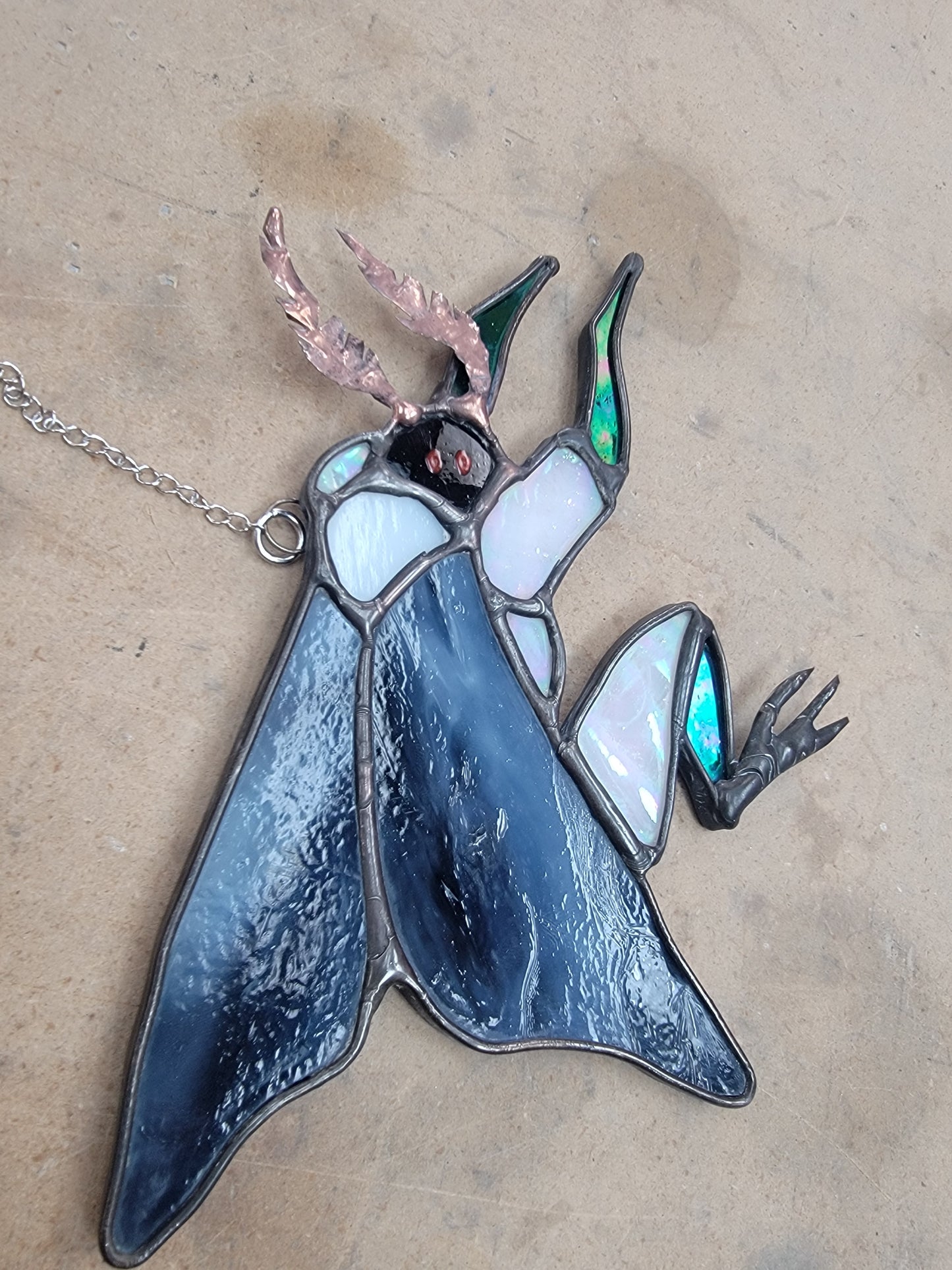 Mothman, stained glass