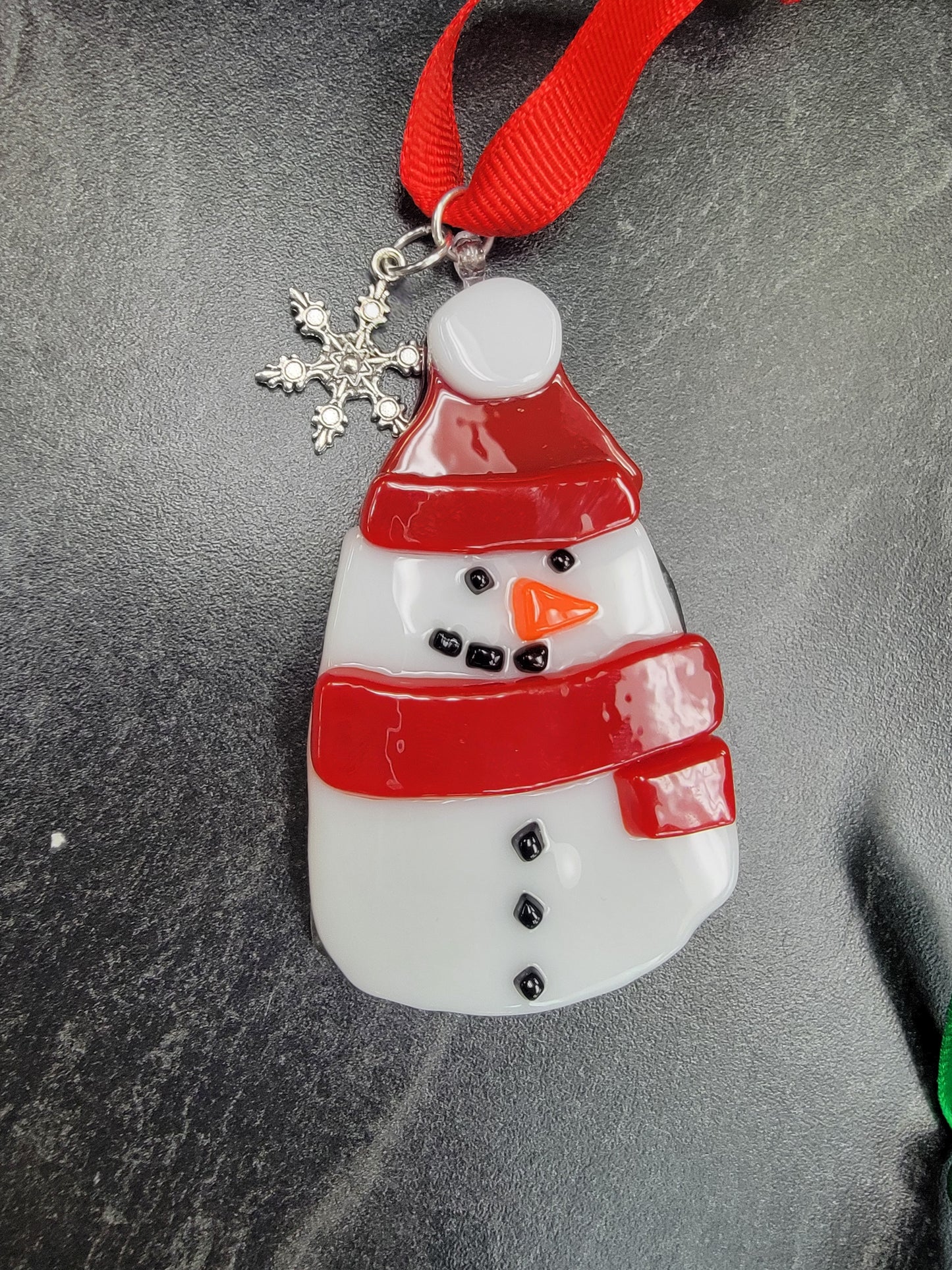 Snowman, Fused Glass