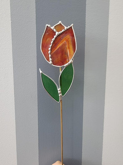 Stained Glass Tulip Plant Stake