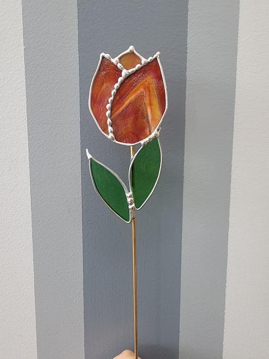 Stained Glass Tulip Plant Stake