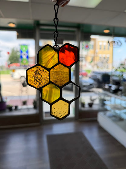 Honeycomb Stained Glass Suncatcher