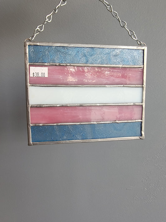 Stained Glass Trans Pride Flag