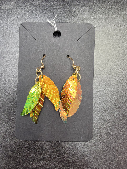 Earrings, Feathers/Leaves