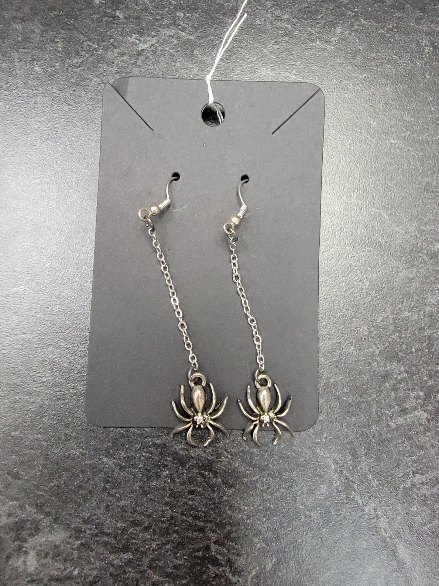 Earrings, Silver Spider