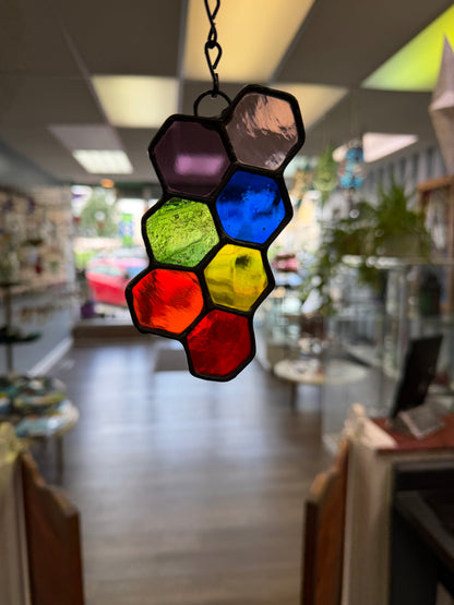 Honeycomb Stained Glass Suncatcher