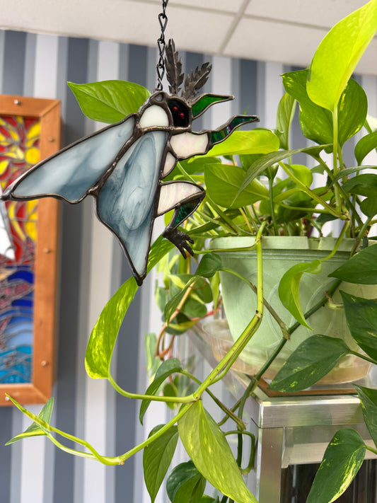 Mothman, stained glass