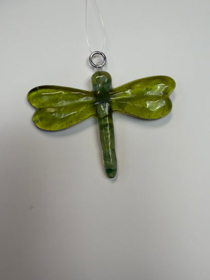 Dragonfly, Green Fused Glass