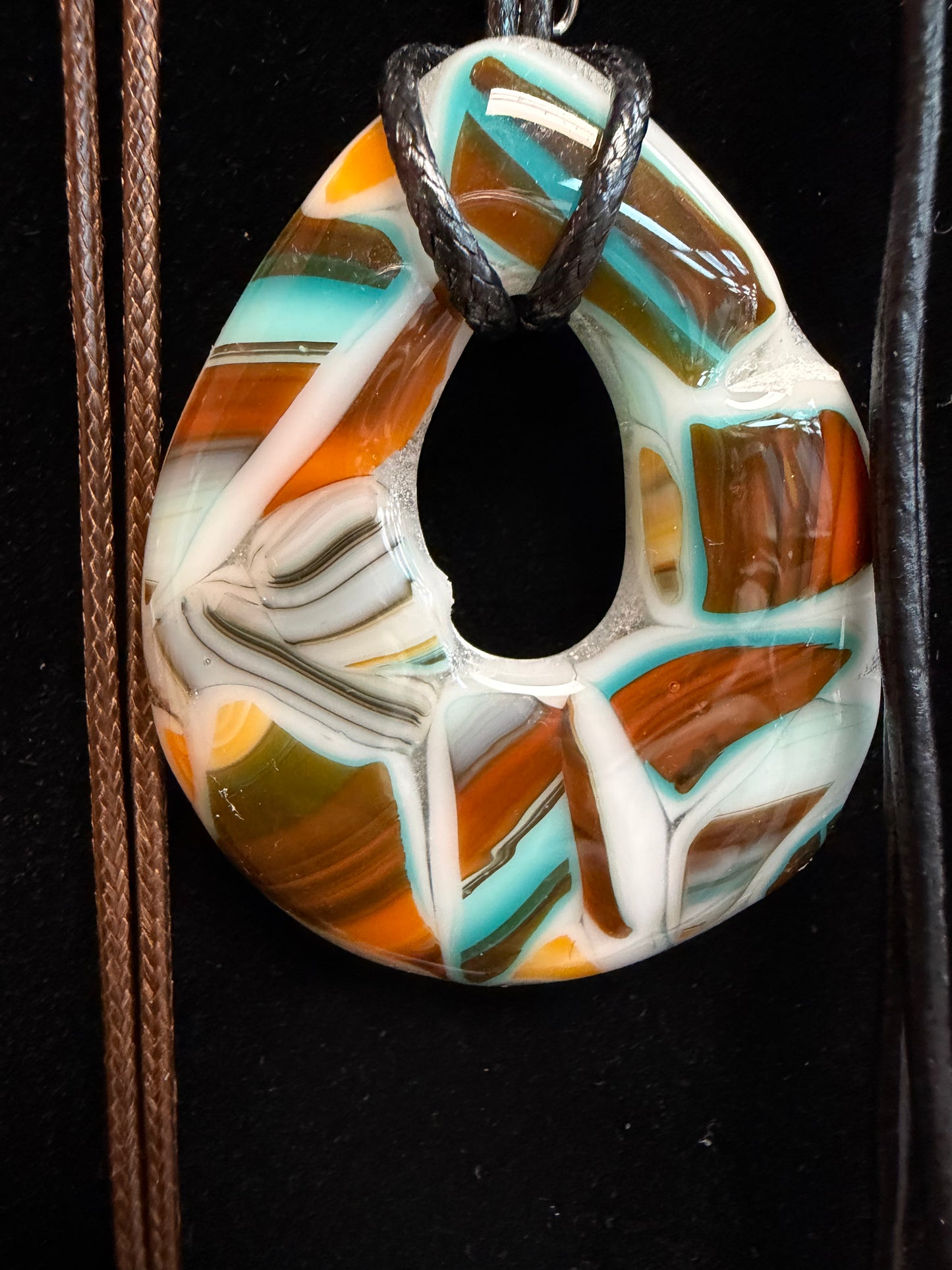 Fused Glass Art Pendant Necklace