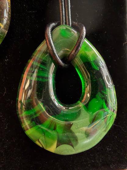 Fused Glass Art Pendant Necklace