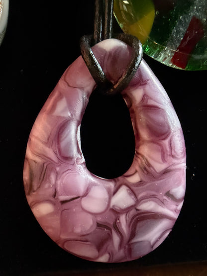 Fused Glass Art Pendant Necklace