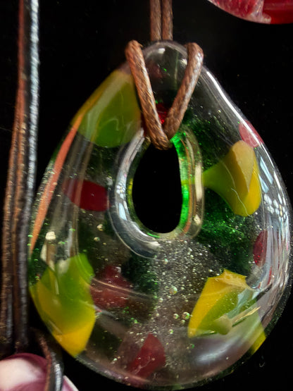 Fused Glass Art Pendant Necklace