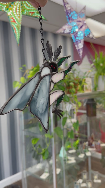 Mothman, stained glass