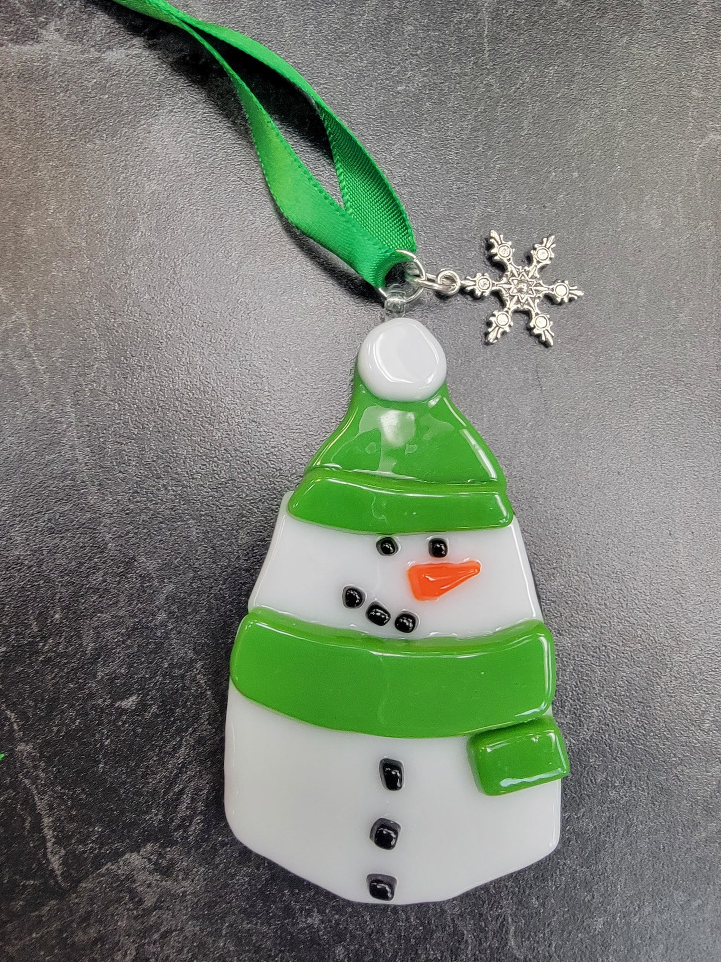 Snowman, Fused Glass
