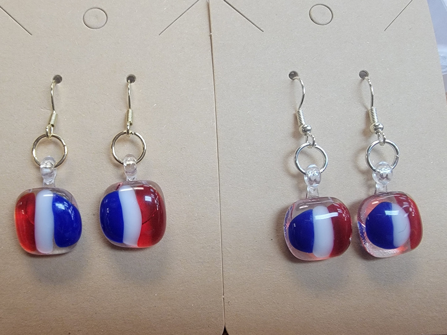Earrings, Fused Glass