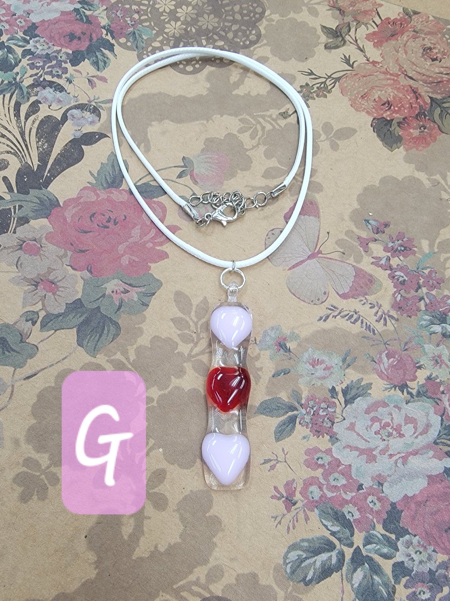 Valentines jewelry, fused glass