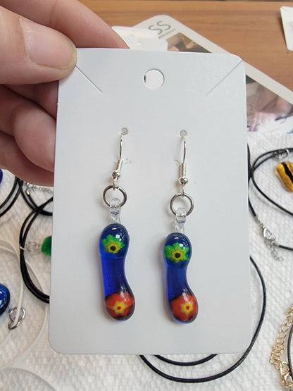 Earrings, Fused Glass