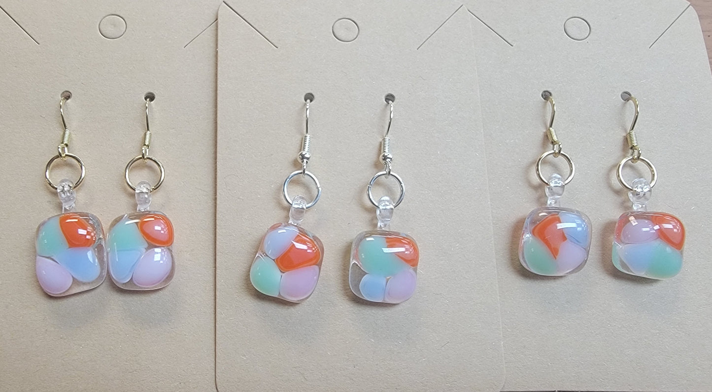Earrings, Fused Glass