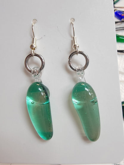 Earrings, Fused Glass