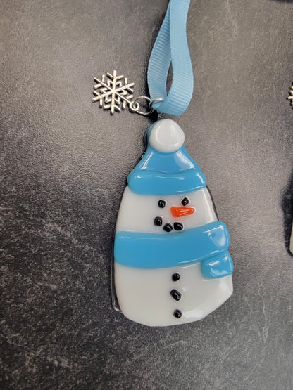 Snowman, Fused Glass