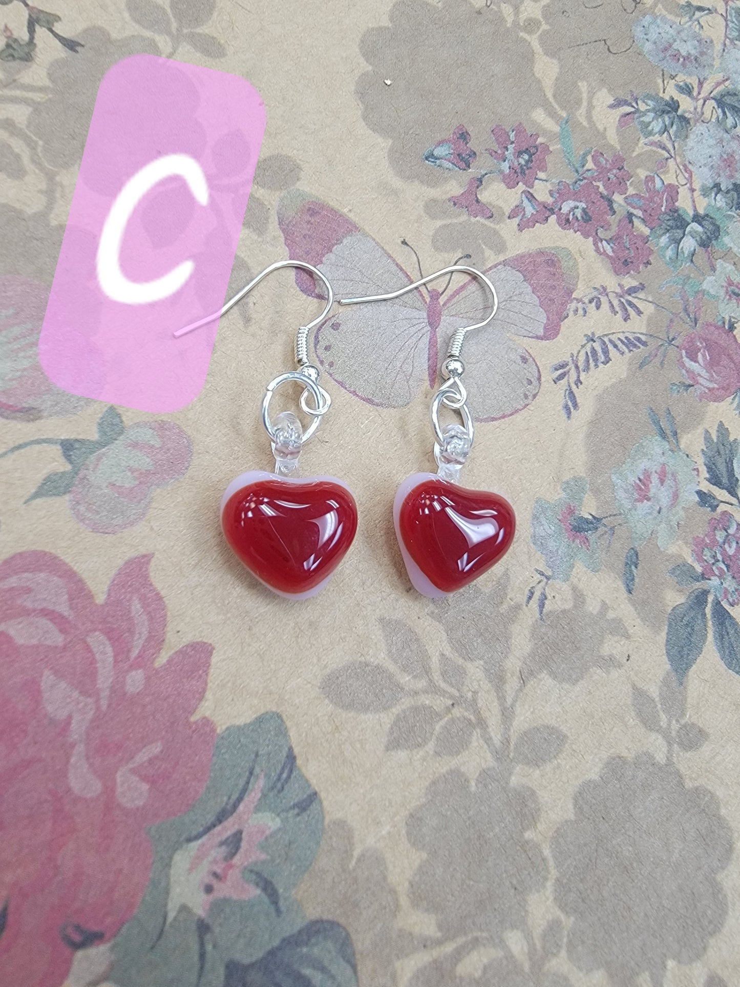 Valentines jewelry, fused glass