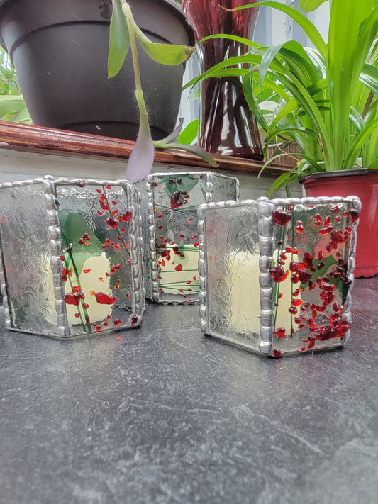 Christmas Candle Holder, Stained Glass