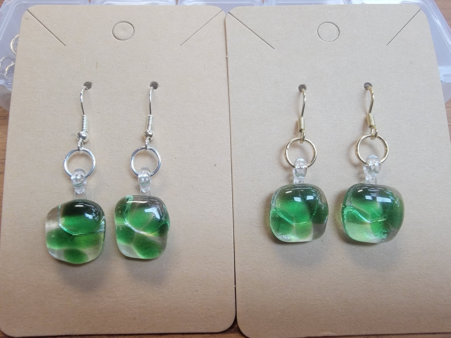 Earrings, Fused Glass