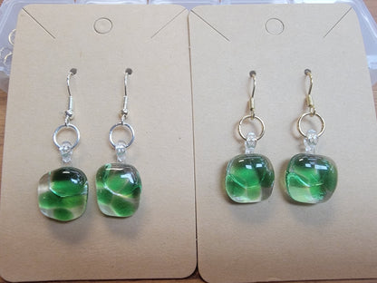 Earrings, Fused Glass