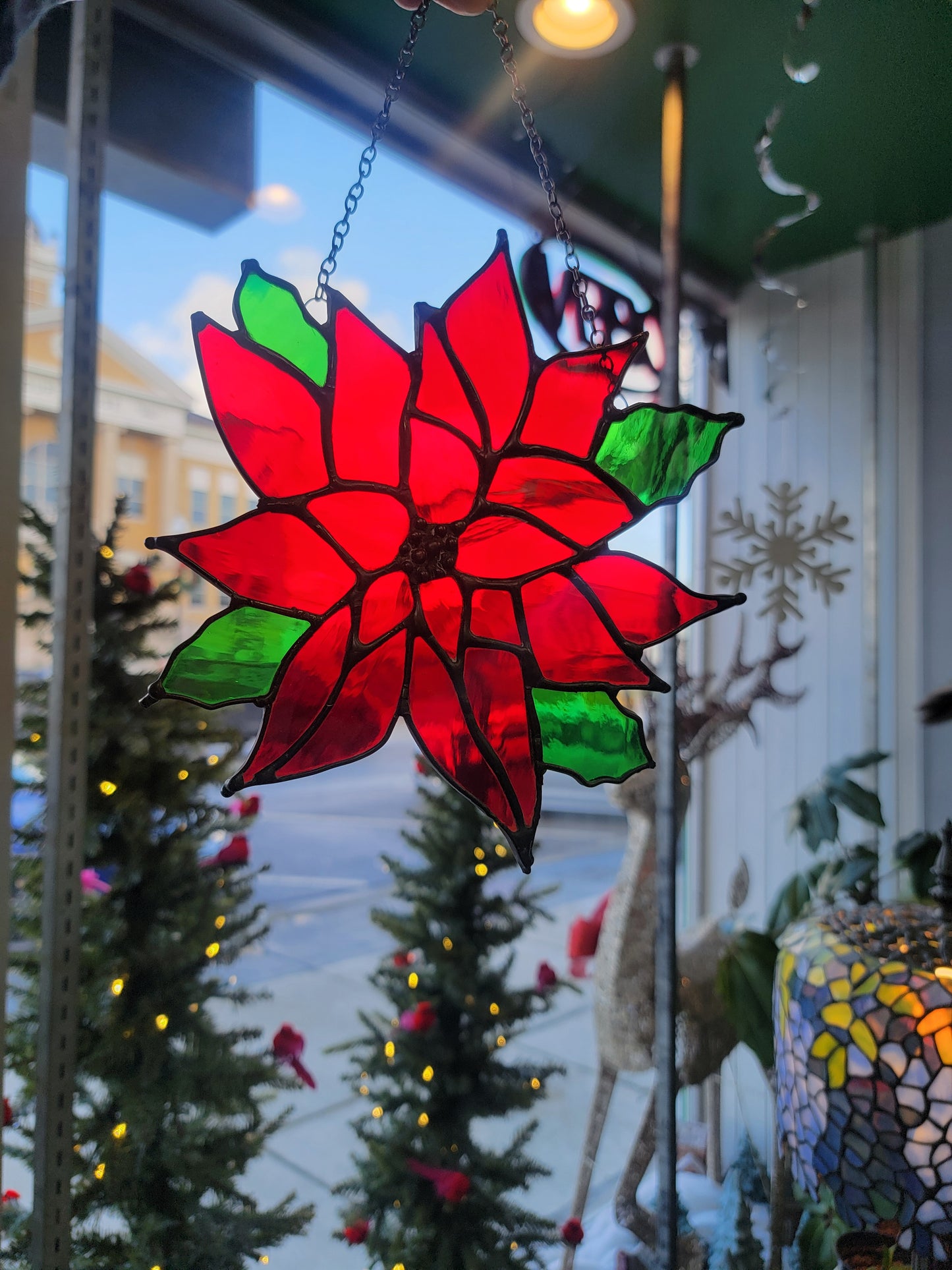 Poinsettia, Stained Glass