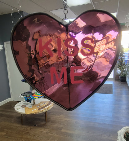Candy Heart Stained Glass Suncatcher