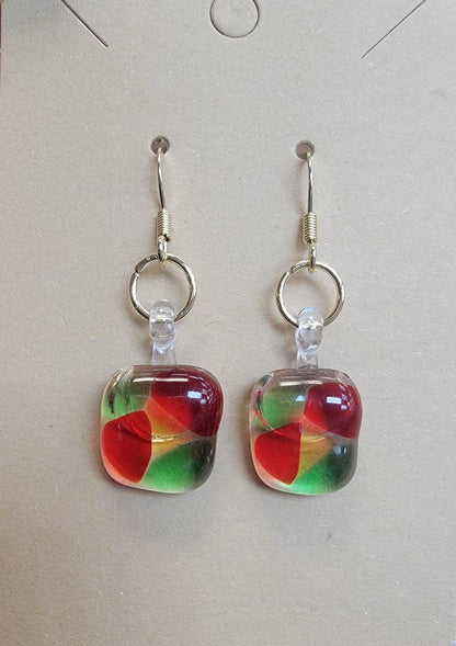 Earrings, Fused Glass
