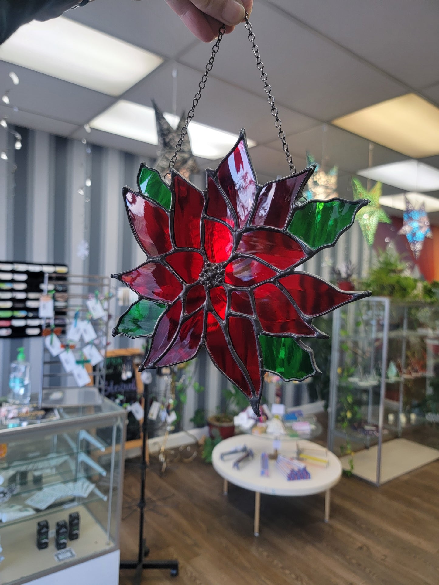 Poinsettia, Stained Glass