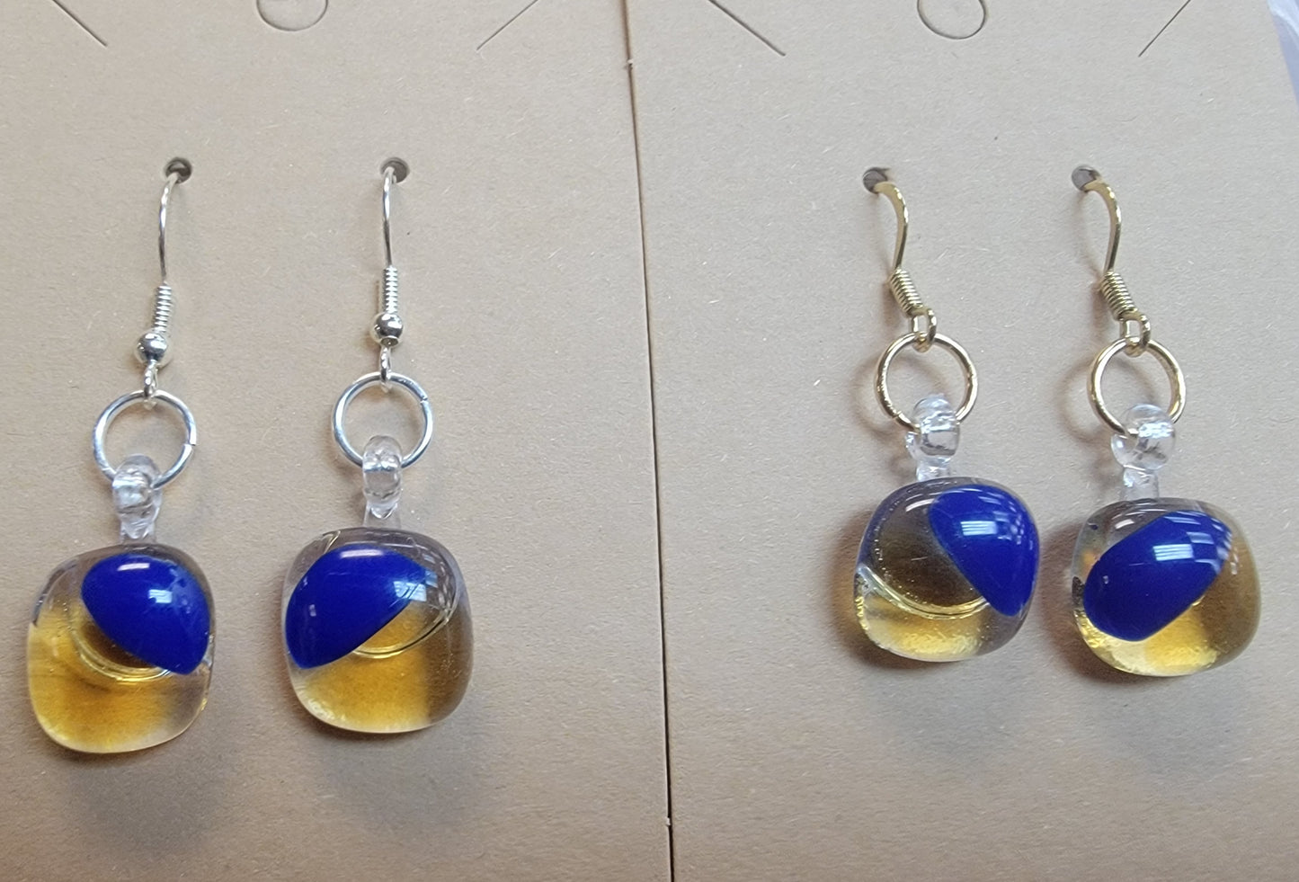 Earrings, Fused Glass