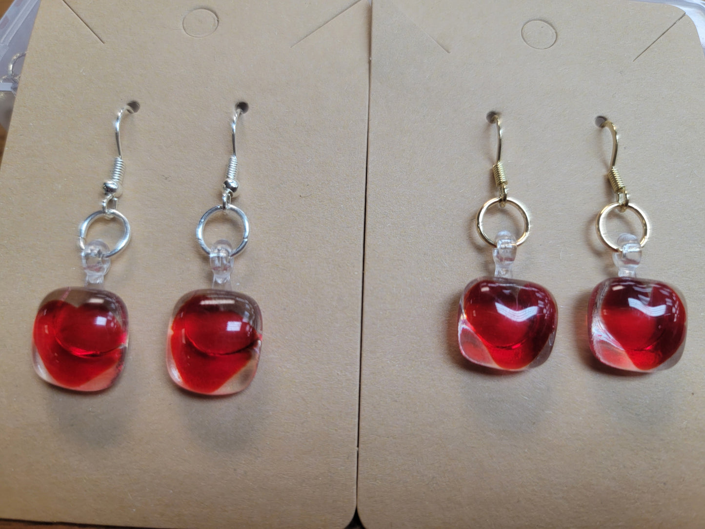Earrings, Fused Glass
