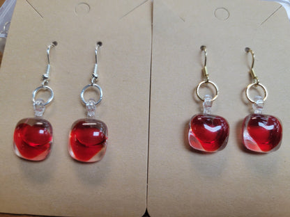 Earrings, Fused Glass