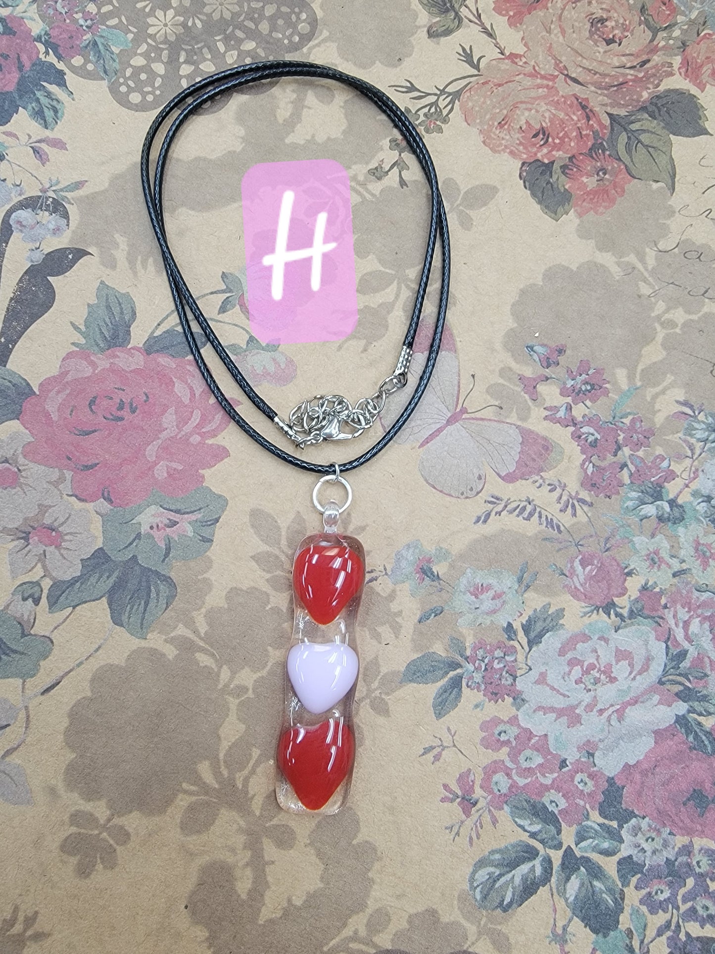 Valentines jewelry, fused glass