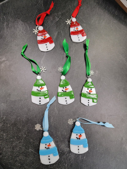 Snowman, Fused Glass