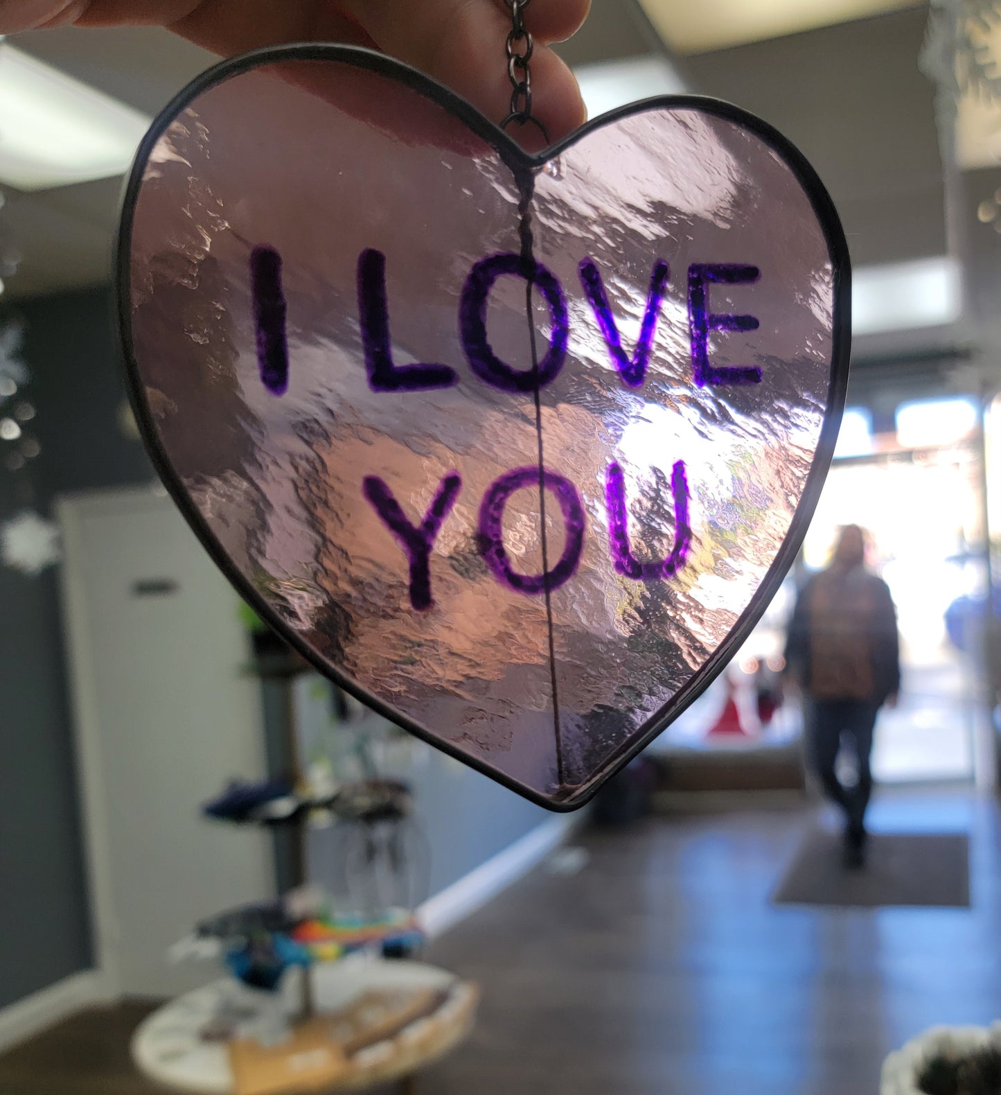 Candy Heart Stained Glass Suncatcher