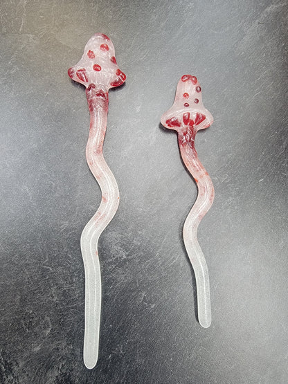 Mushroom plant stakes, Fused Glass, small