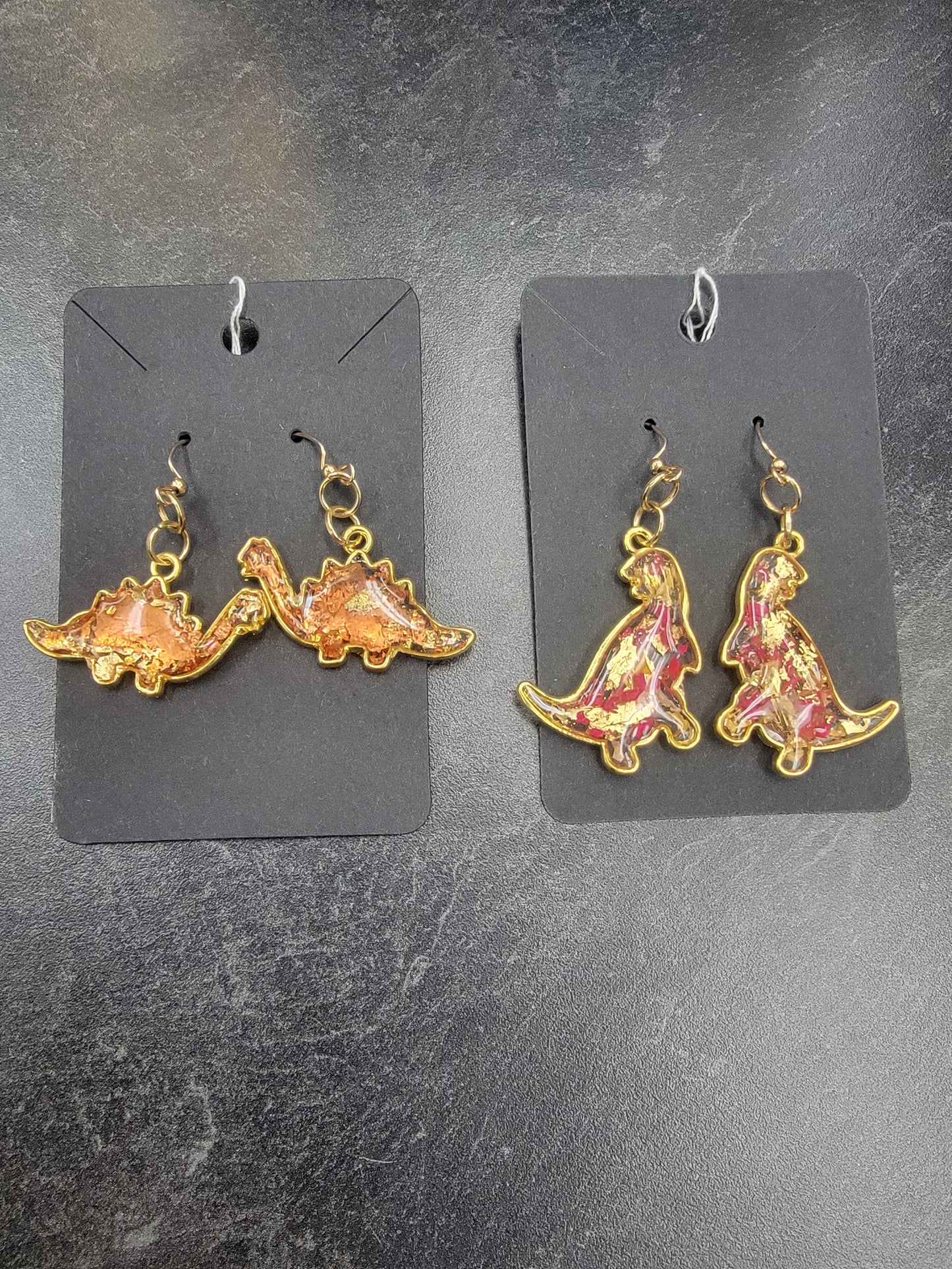 Dinosaur Earrings, Resin